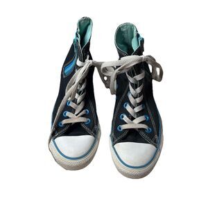 Converse Chuck Taylor All Star Sneakers High Top Double Tongue Blue Black Sz 6